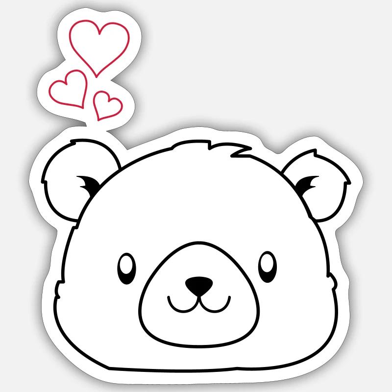 bear love - Sticker size S (10 x 10 cm) - white matte