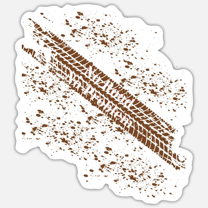 Offroad no road no problem - Sticker Größe S (10 x 10 cm) - Mattweiß