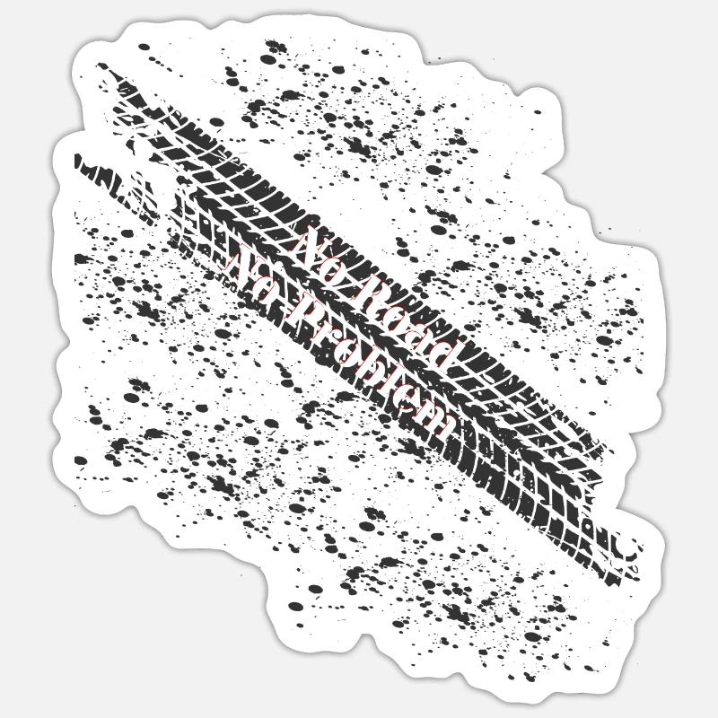 no road no problem Offroad - Sticker Größe S (10 x 10 cm) - Mattweiß