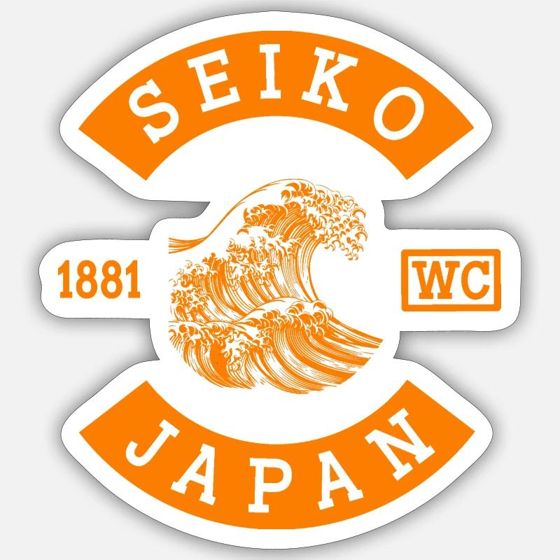 Seiko Japan orange patch - Sticker size S (10 x 10 cm) - white matte