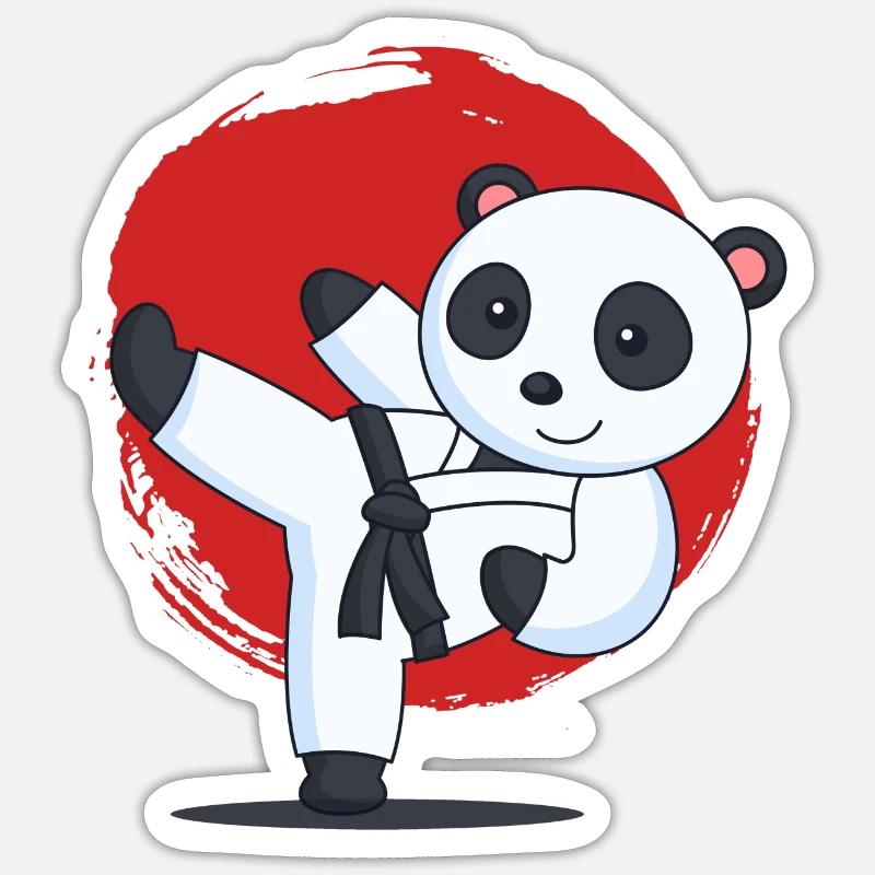 Karate Panda - Sticker size S (10 x 10 cm) - white matte