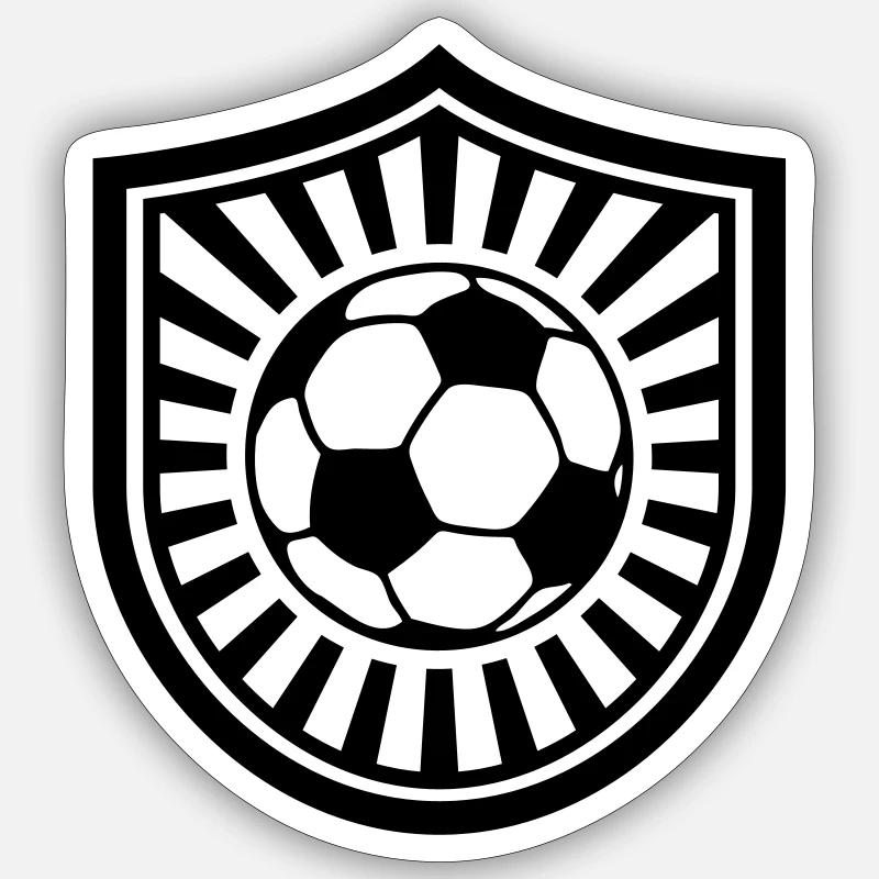 Fußball Emblem Personalisierbar Simpel Einfach Sticker Größe S (10 x 10 cm)