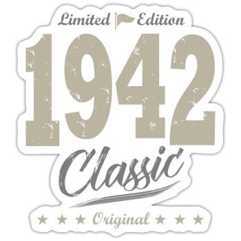 LIMITED EDITION 1942 Geburtstagsgeschenk 79 Jahre - Sticker Größe S (10 x 10 cm) - Mattweiß - Vorne