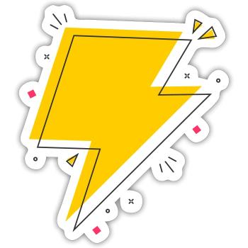 Dynamic Ray in Gelb und Schwarz - Sticker Größe S (10 x 10 cm) - Mattweiß - Vorne