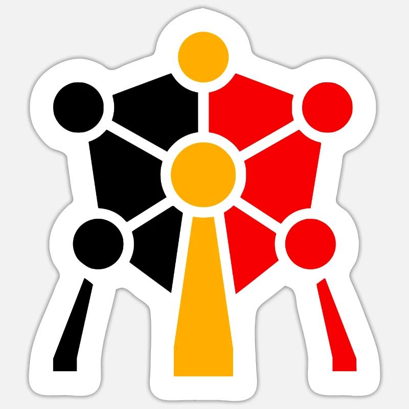 Das Atomium - Sticker Größe S (10 x 10 cm) - Mattweiß