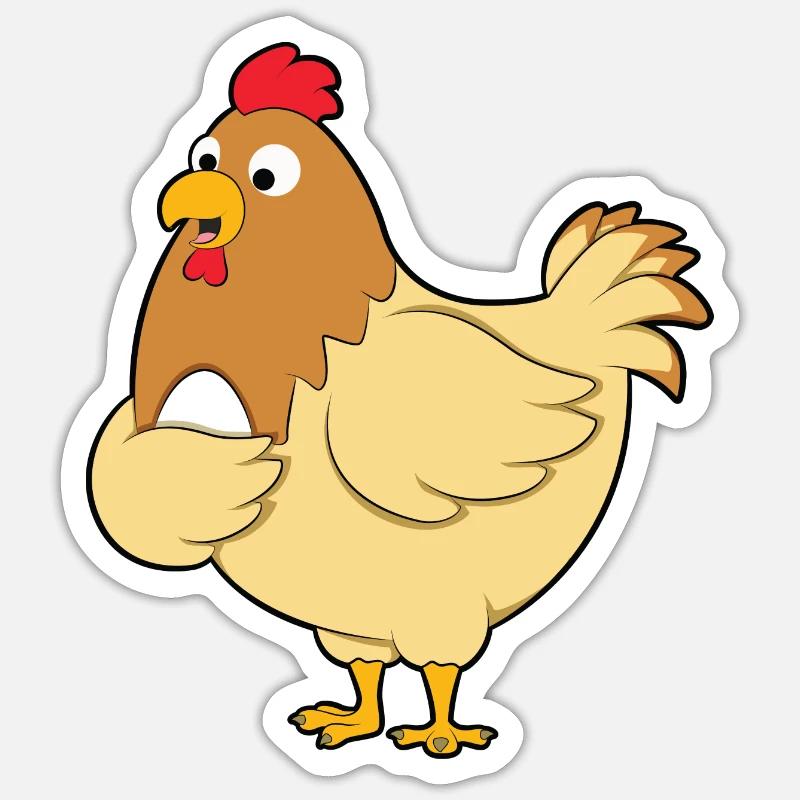 Poulet - Sticker taille S (10 x 10 cm) - blanc mat