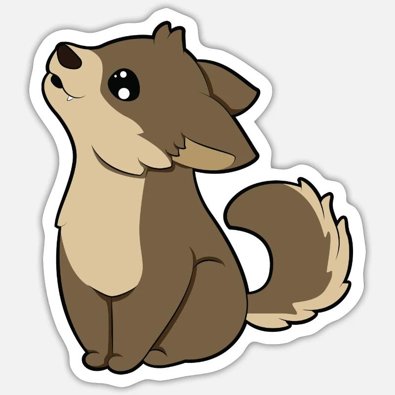 Wolf - Sticker Größe S (10 x 10 cm) - Mattweiß