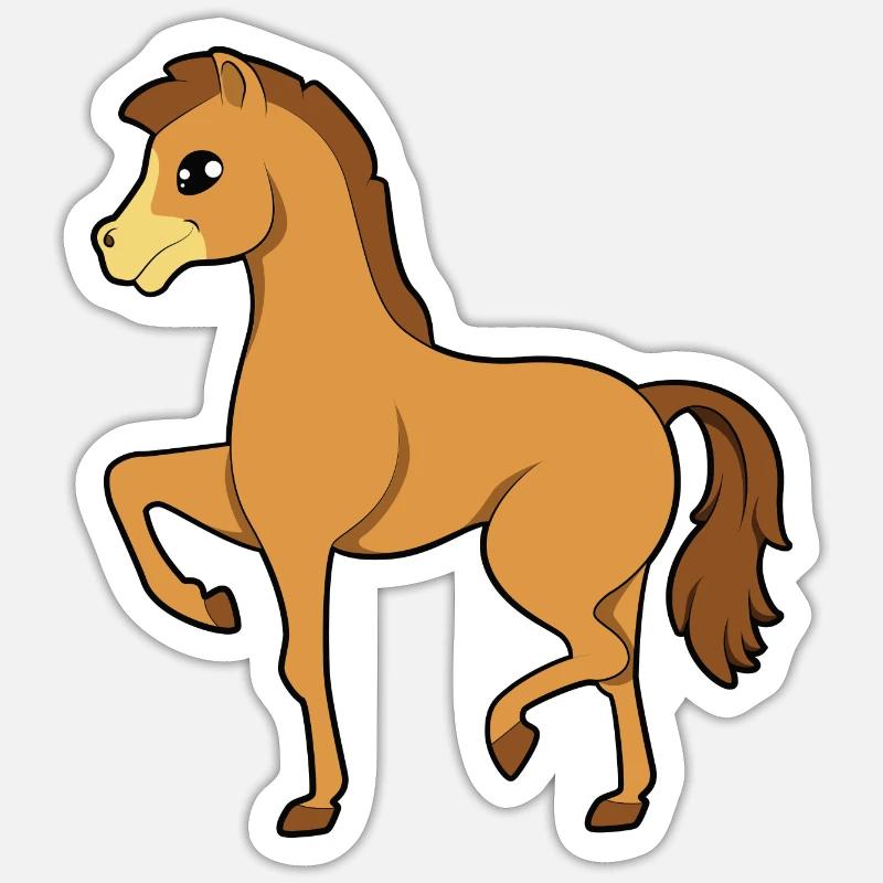 Cheval - Sticker taille S (10 x 10 cm) - blanc mat