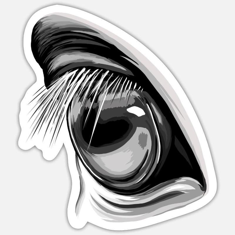 Pferdeblick - Sticker Größe S (10 x 10 cm) - Mattweiß
