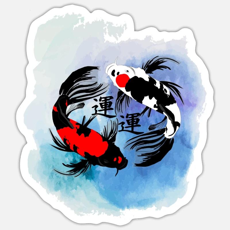 koi carp - Sticker size S (10 x 10 cm) - white matte