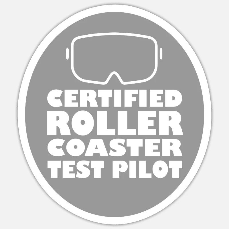Rollercoaster Achterbahn - Sticker Größe S (10 x 10 cm) - Mattweiß