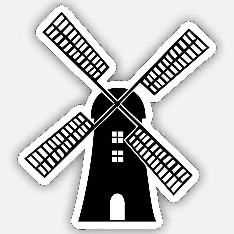 windmühle Sticker Größe S (10 x 10 cm)