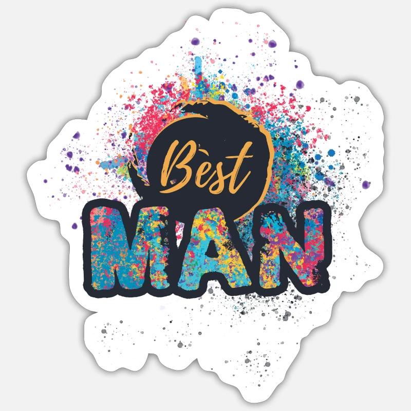 Bester Mann - Sticker Größe S (10 x 10 cm) - Mattweiß