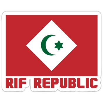 République du Rif - Sticker taille S (10 x 10 cm) - blanc mat - Devant