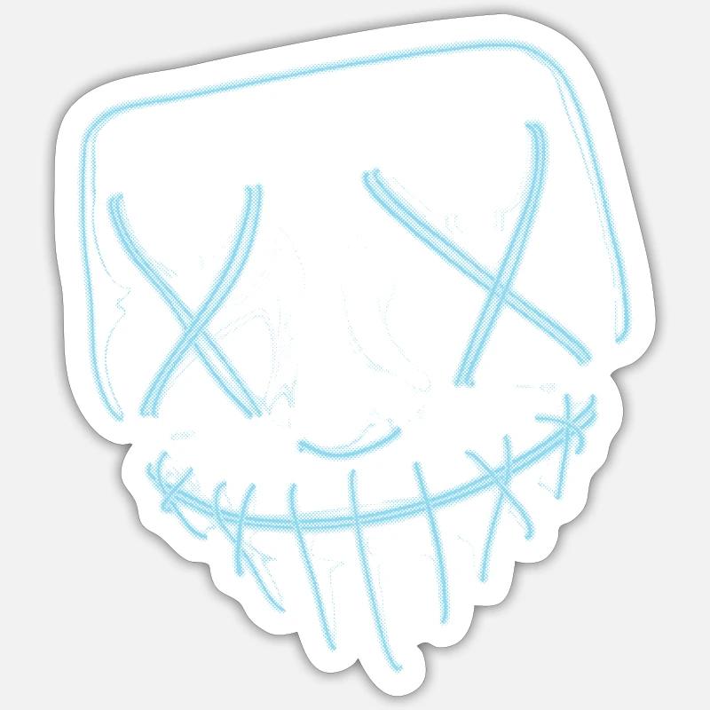 Neon Mask Blue - Sticker size S (10 x 10 cm) - white matte
