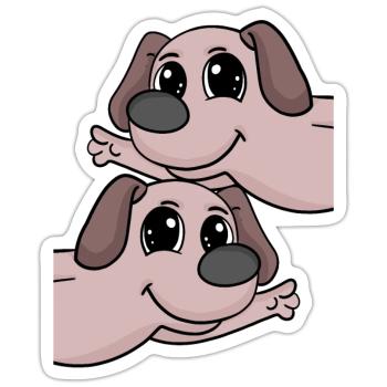 Hund hunde - Sticker Größe S (10 x 10 cm) - Mattweiß - Vorne