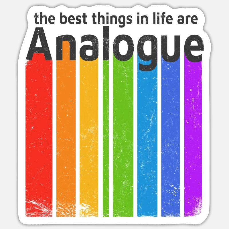 DIE BESTEN DINGE IM LEBEN SIND ANALOG RETRO STYLE - Sticker Größe S (10 x 10 cm) - Mattweiß
