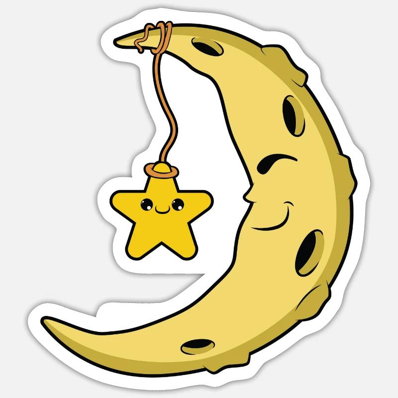 Lune - Sticker taille S (10 x 10 cm) - blanc mat