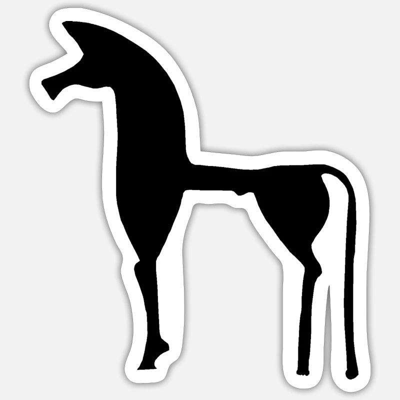 Das griechische Pferd - Sticker Größe S (10 x 10 cm) - Mattweiß