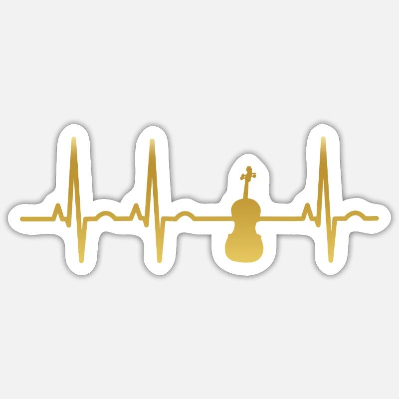 evolution ekg heartbeat fiddle fiddle - Sticker size S (10 x 10 cm) - white matte