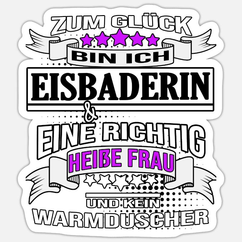 eisbader winterbaderin eisbader eisbademeisterin - Sticker Größe S (10 x 10 cm) - Mattweiß