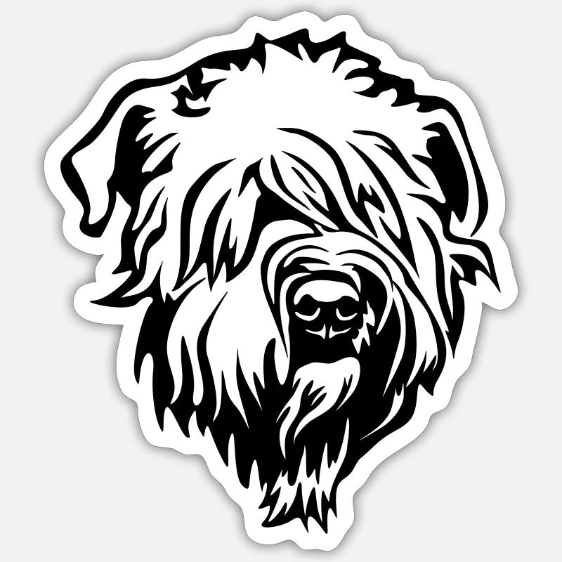 Wheaten Terrier Head - Sticker size S (10 x 10 cm) - white matte