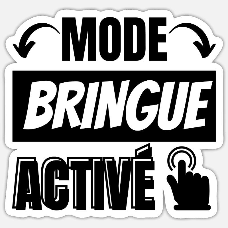 mode bringue - Sticker taille S (10 x 10 cm) - blanc mat