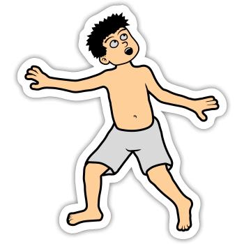 Junge hat angst - Sticker Größe S (10 x 10 cm) - Mattweiß - Vorne