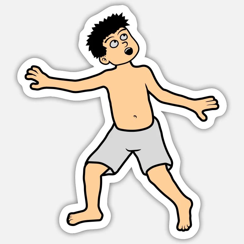 Boy is afraid Sticker size S (10 x 10 cm)