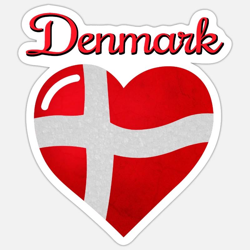 Drapeau du Danemark Sticker taille S (10 x 10 cm)