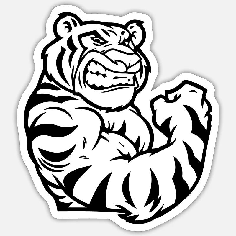 biceps tigrés Sticker taille S (10 x 10 cm)