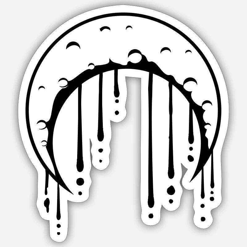 Graffiti Drops Lune Sticker taille S (10 x 10 cm)