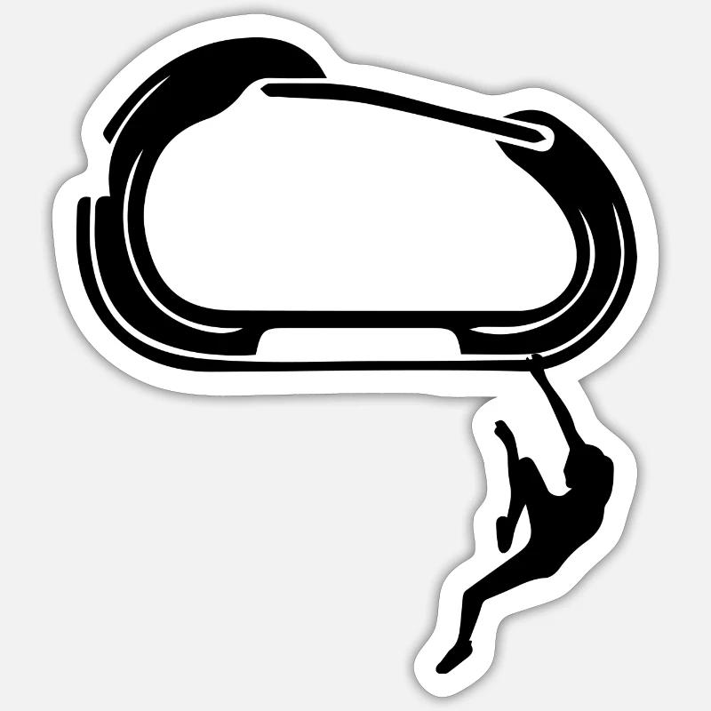 Bouldern Klettern Climbing - Sticker Größe S (10 x 10 cm) - Mattweiß