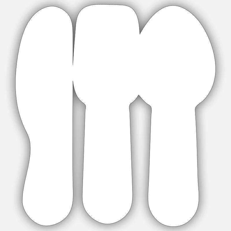Couverts à la fourchette - Sticker taille S (10 x 10 cm) - blanc mat