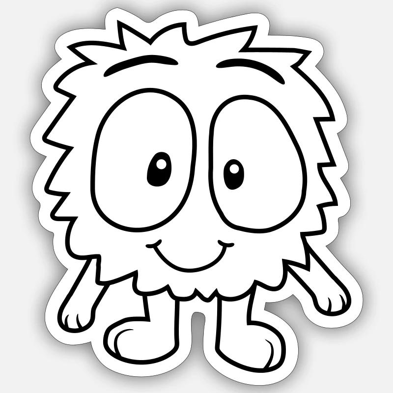 Design Monstre Mignon Sticker taille S (10 x 10 cm)