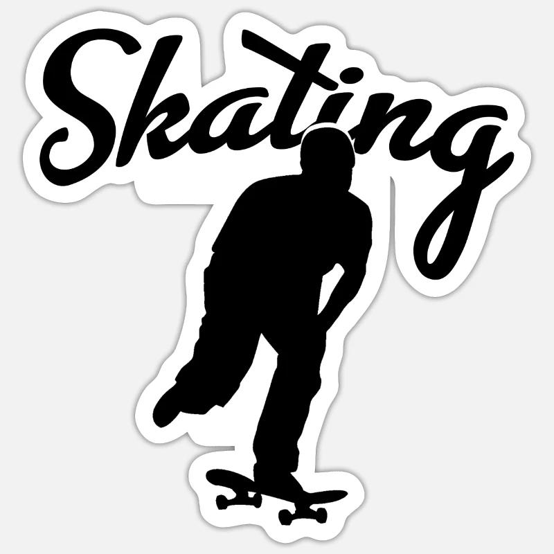 Skating - Sticker size S (10 x 10 cm) - white matte