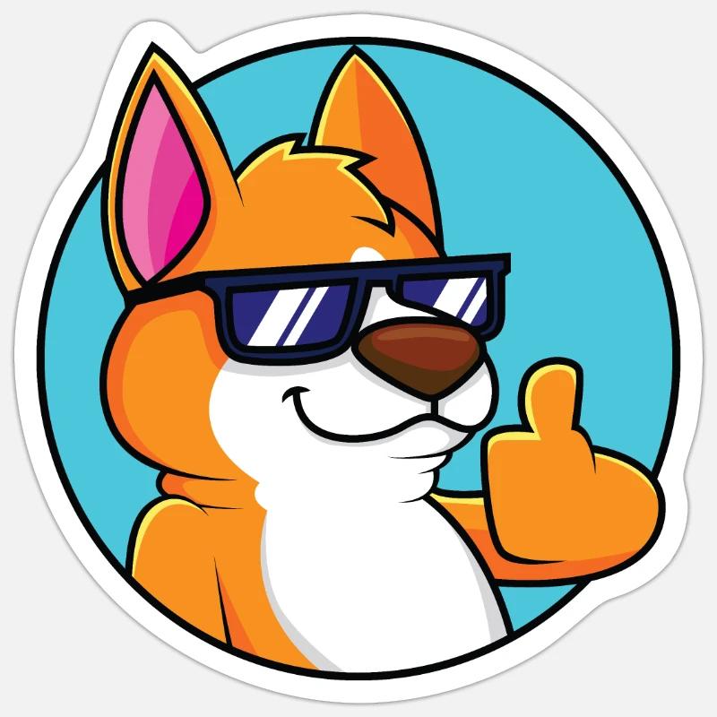 Cool Fox - Pouce vers le haut Sticker taille S (10 x 10 cm)