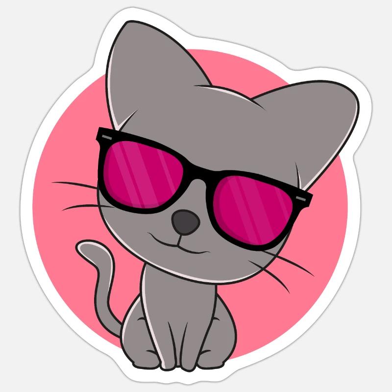 Cute grey kitten - Sticker size S (10 x 10 cm) - white matte