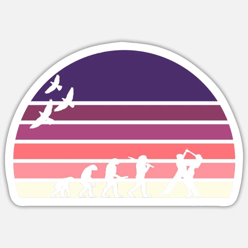retro vintage sunset evolution DANCE Sticker size S (10 x 10 cm)