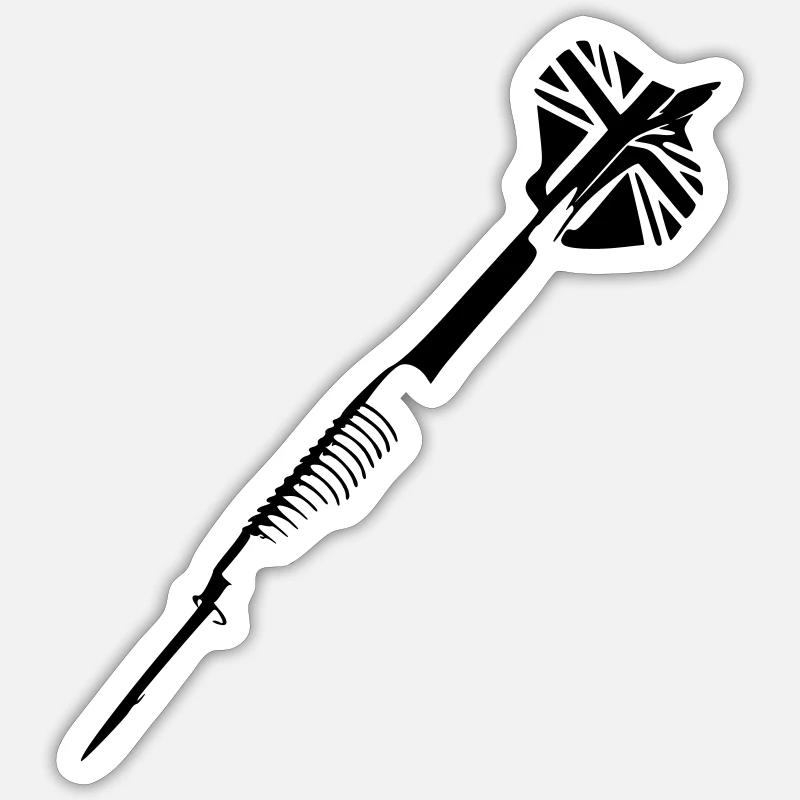Fléchettes Fléchettes Angleterre Fléchettes Joueur de fléchettes Sport 1 - Sticker taille S (10 x 10 cm) - blanc mat
