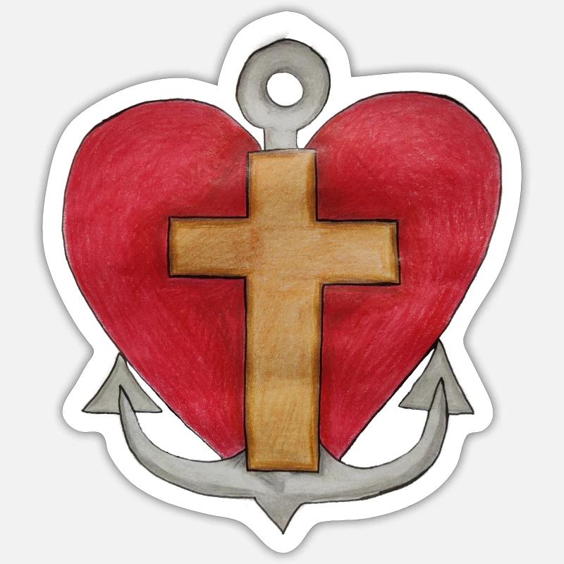 Foi Espérance Amour - Sticker taille S (10 x 10 cm) - blanc mat