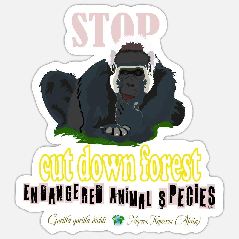 Gorilla Sticker Größe S (10 x 10 cm)