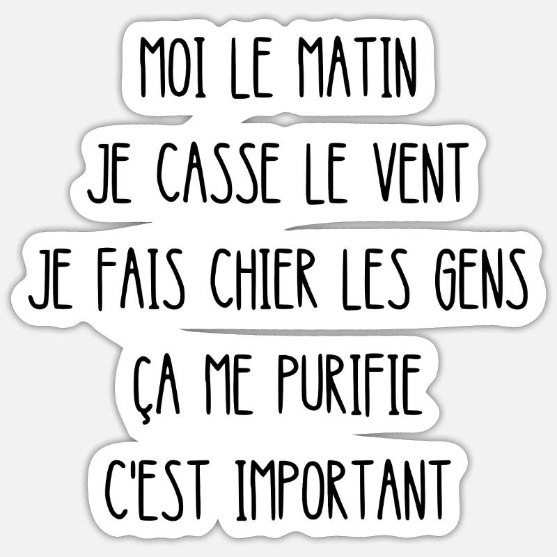 moi le matin - Sticker taille S (10 x 10 cm) - blanc mat