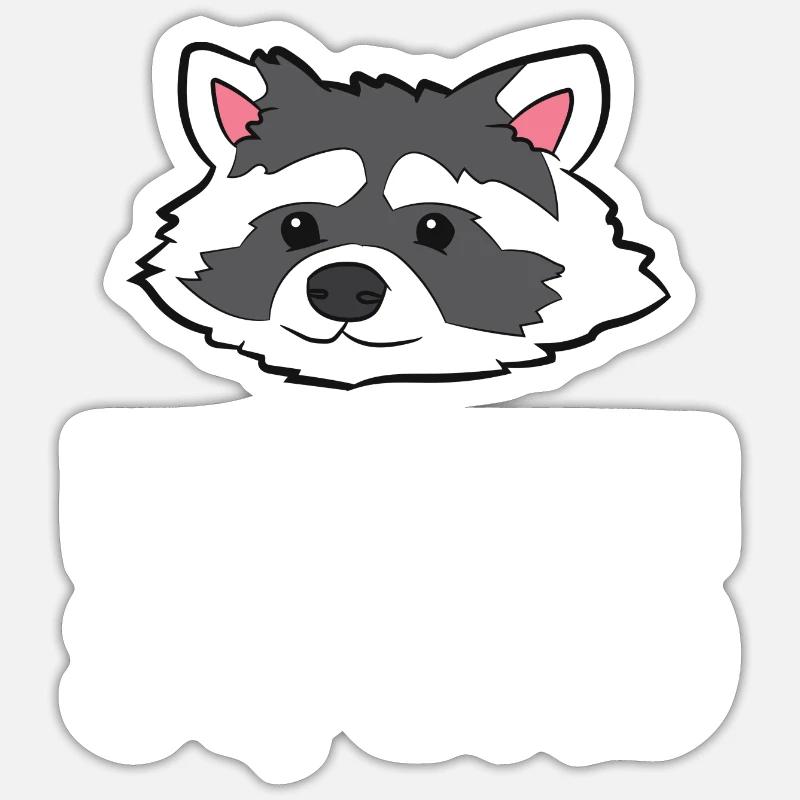 Waschbär - Racoon Squad - Sticker Größe S (10 x 10 cm) - Mattweiß