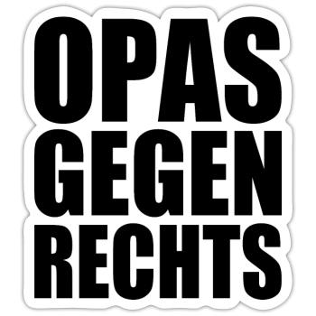 Opas gegen rechts - Sticker Größe S (10 x 10 cm) - Mattweiß - Vorne