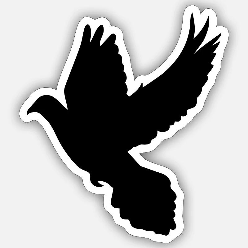 colombe de la paix - Sticker taille S (10 x 10 cm) - blanc mat