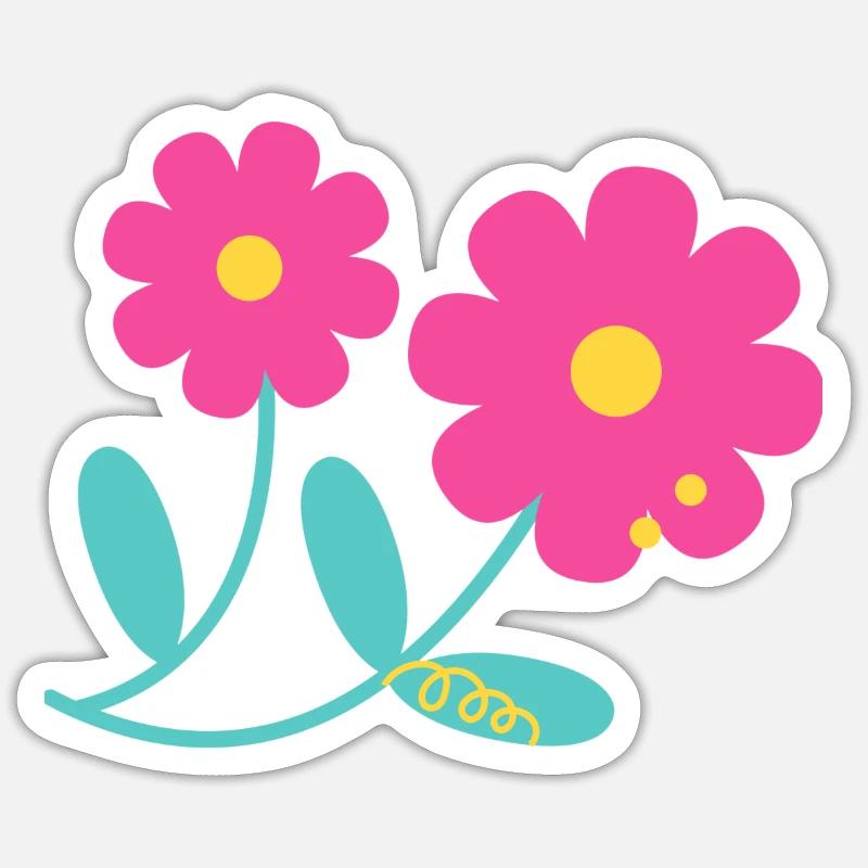 Fleur - Sticker taille S (10 x 10 cm) - blanc mat