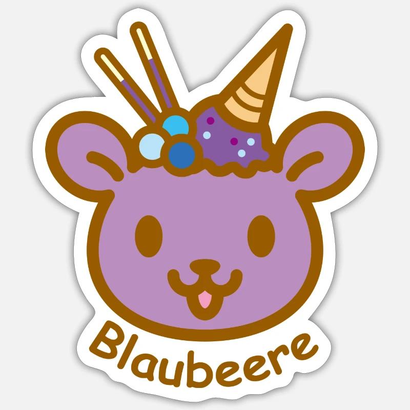 Eisbär Blaubeere - Sticker Größe S (10 x 10 cm) - Mattweiß