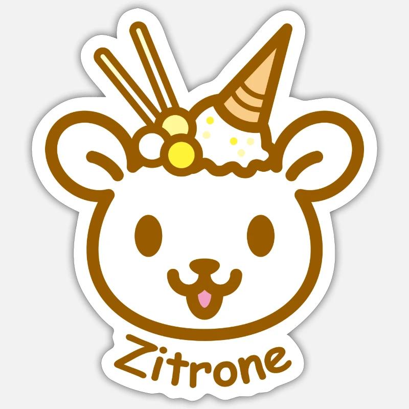 Eisbär Zitrone - Sticker Größe S (10 x 10 cm) - Mattweiß