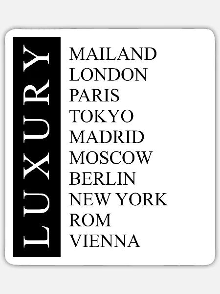 LUXURY CITY - Sticker Größe S (10 x 10 cm) - Mattweiß